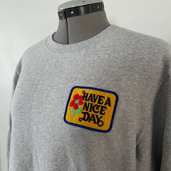 Sandro Paris Sz S Mens Have A Nice Day Patch Sweatshirt - Picture 2 of 7